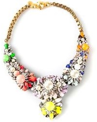 mehrfarbige Halskette mit Blumenmuster