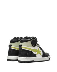 mehrfarbige hohe Sneakers aus Leder von A Bathing Ape