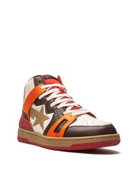 mehrfarbige hohe Sneakers aus Leder von A Bathing Ape