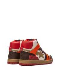 mehrfarbige hohe Sneakers aus Leder von A Bathing Ape