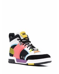 mehrfarbige hohe Sneakers aus Leder von Moschino