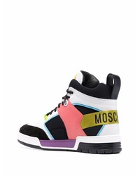 mehrfarbige hohe Sneakers aus Leder von Moschino