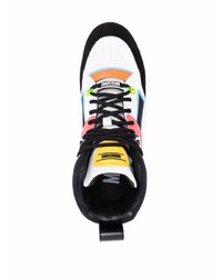 mehrfarbige hohe Sneakers aus Leder von Moschino