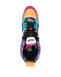 mehrfarbige hohe Sneakers aus Leder von Moschino