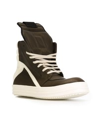 mehrfarbige hohe Sneakers aus Leder von Rick Owens