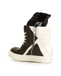 mehrfarbige hohe Sneakers aus Leder von Rick Owens