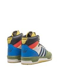 mehrfarbige hohe Sneakers aus Leder von adidas