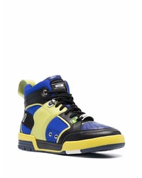 mehrfarbige hohe Sneakers aus Leder von Moschino