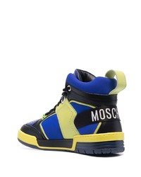 mehrfarbige hohe Sneakers aus Leder von Moschino