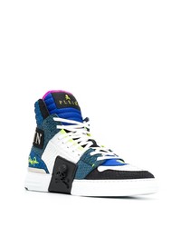 mehrfarbige hohe Sneakers aus Leder von Philipp Plein