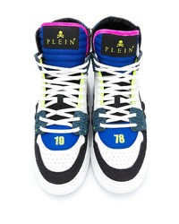 mehrfarbige hohe Sneakers aus Leder von Philipp Plein