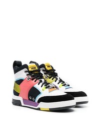 mehrfarbige hohe Sneakers aus Leder von Moschino