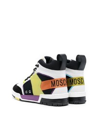 mehrfarbige hohe Sneakers aus Leder von Moschino