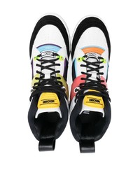 mehrfarbige hohe Sneakers aus Leder von Moschino