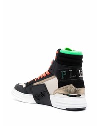 mehrfarbige hohe Sneakers aus Leder von Philipp Plein