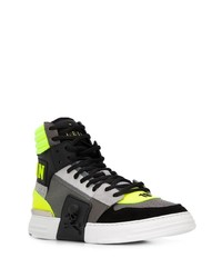 mehrfarbige hohe Sneakers aus Leder von Philipp Plein