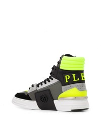 mehrfarbige hohe Sneakers aus Leder von Philipp Plein