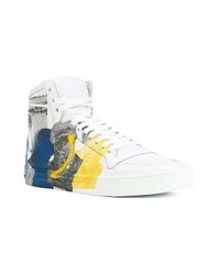 mehrfarbige hohe Sneakers aus Leder von Versace