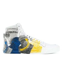 mehrfarbige hohe Sneakers aus Leder von Versace