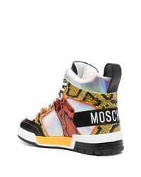 mehrfarbige hohe Sneakers aus Leder von Moschino