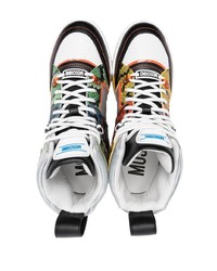 mehrfarbige hohe Sneakers aus Leder von Moschino