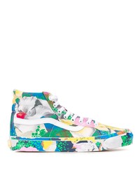 mehrfarbige hohe Sneakers aus Segeltuch mit Blumenmuster von Kenzo