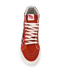 mehrfarbige hohe Sneakers aus Segeltuch mit Karomuster von Vans