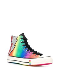 mehrfarbige hohe Sneakers aus Segeltuch von Converse