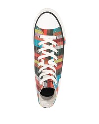 mehrfarbige hohe Sneakers aus Segeltuch von Paul Smith