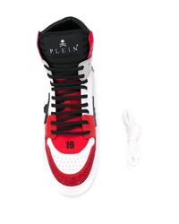 mehrfarbige hohe Sneakers aus Segeltuch von Philipp Plein