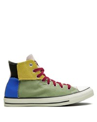 mehrfarbige hohe Sneakers aus Segeltuch von Converse