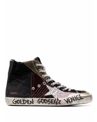 mehrfarbige hohe Sneakers aus Segeltuch von Golden Goose