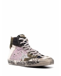 mehrfarbige hohe Sneakers aus Segeltuch von Golden Goose