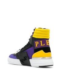 mehrfarbige hohe Sneakers aus Segeltuch von Philipp Plein