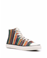 mehrfarbige hohe Sneakers aus Segeltuch von PS Paul Smith