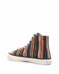 mehrfarbige hohe Sneakers aus Segeltuch von PS Paul Smith