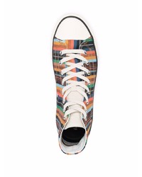 mehrfarbige hohe Sneakers aus Segeltuch von PS Paul Smith