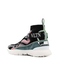 mehrfarbige hohe Sneakers aus Wildleder von Valentino