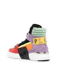 mehrfarbige hohe Sneakers aus Wildleder von Philipp Plein