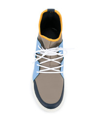 mehrfarbige hohe Sneakers aus Wildleder von Lanvin