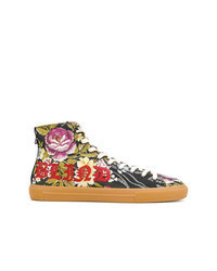 mehrfarbige hohe Sneakers mit Blumenmuster