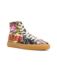 mehrfarbige hohe Sneakers mit Blumenmuster von Gucci