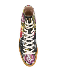 mehrfarbige hohe Sneakers mit Blumenmuster von Gucci