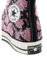 mehrfarbige hohe Sneakers mit Schlangenmuster von Converse