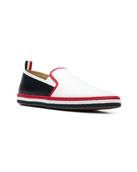 mehrfarbige horizontal gestreifte Leder Espadrilles von Thom Browne