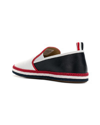 mehrfarbige horizontal gestreifte Leder Espadrilles von Thom Browne