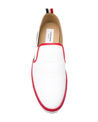 mehrfarbige horizontal gestreifte Leder Espadrilles von Thom Browne