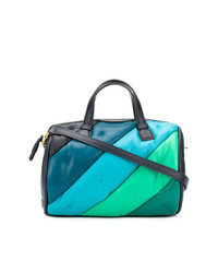 mehrfarbige horizontal gestreifte Shopper Tasche aus Leder von Anya Hindmarch