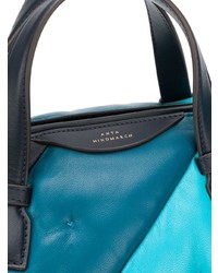 mehrfarbige horizontal gestreifte Shopper Tasche aus Leder von Anya Hindmarch