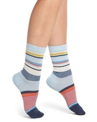 mehrfarbige horizontal gestreifte Socken